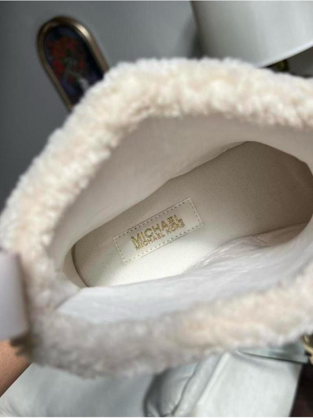 Michael Kors Off-White Shearling Ankle Boot - Picture 3 of 4